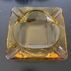 Midcentury Amber Glass Ashtray